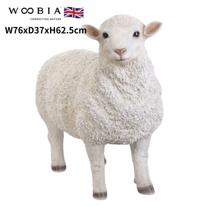 置物 見つめる羊 大 横幅76cm woobia ウービア 大きい かわいい おしゃれ ガーデン インテリア オブジェ 巨大 可愛い プレゼント 北欧 玄関 雑貨 動物 モダン 面白い 庭 ギフト 屋外 家 リアル 玄関先 ガーデンオーナメント