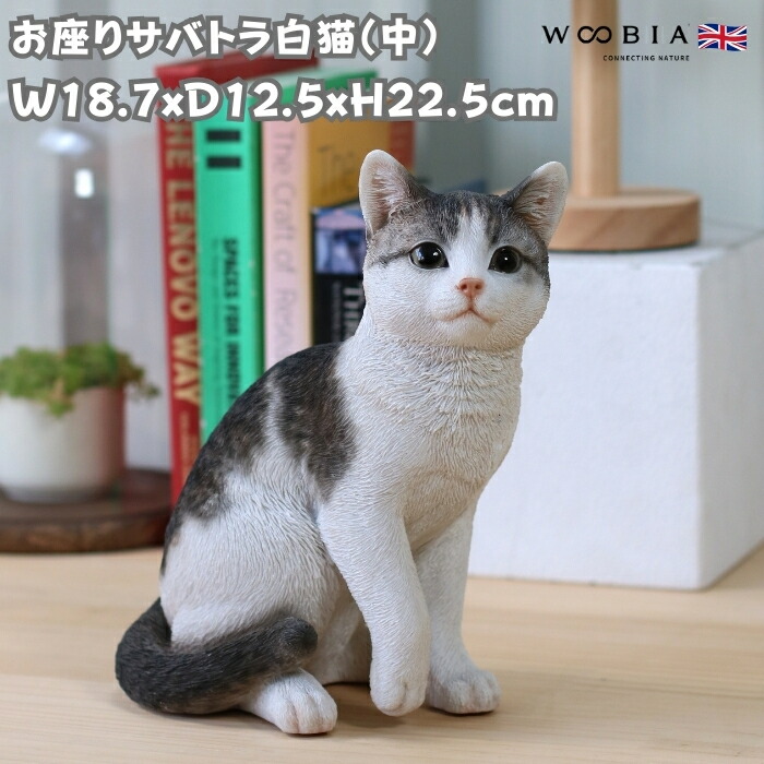 楽天市場】お座りサバトラ白猫（大） 本物そっくり リアル 猫 猫