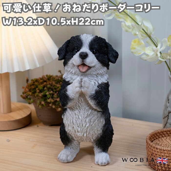 楽天市場】犬 置物 大きい じゃれるボーダーコリー 特大 高さ34cm
