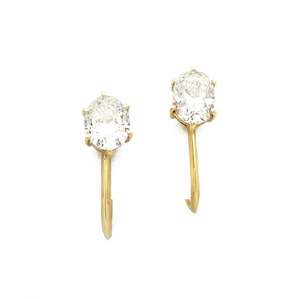 【緑屋質屋】MONNICKENDAM(モニッケンダム) オーバルダイヤモンド イヤリング 0.41ct 0.41ct K18YG【中古】|質 緑屋