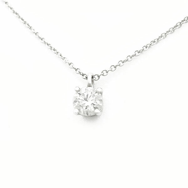 【緑屋質屋】ティファニー ソリティア ダイヤ ネックレス (ダイヤスタッドネックレス) 0.42ct I VVS1 3EX Pt950【中古】