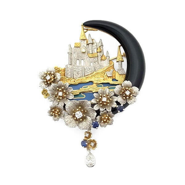 楽天市場】【緑屋質屋】石川暢子 as time モンサンミッシェル ブローチ