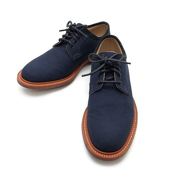 【緑屋質屋】Church's(チャーチ) OSSETT プレーントゥ シューズ ラスト103 #6.5 F キャンバス/ネイビー【中古】｜質　緑屋