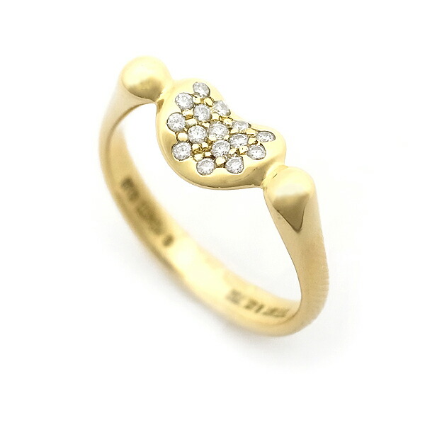 レア！ティファニー ビーン K18YG ダイヤモンド リング 鑑定書なし レア！ティファニー ビーン K18YG ダイヤモンド リング 鑑定書なし