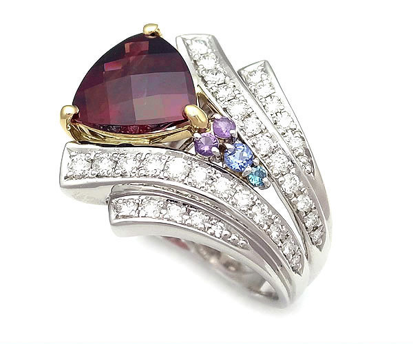 【緑屋質屋】梶 光夫(カジミツオ) Dライン ガーネットリング 7.61ct【中古】|質 緑屋