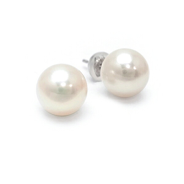 【緑屋質屋】特選ジュエリー パール ピアス 9.0mm～9.2mm Pt900【中古】