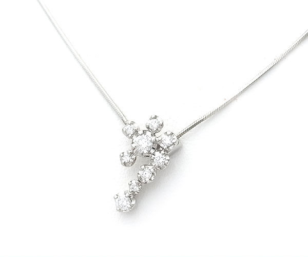 【緑屋質屋】ヴァンドーム青山　フルールブランシュダイヤネックレス　Pt950/850【中古】｜質　緑屋