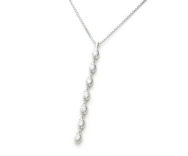 【緑屋質屋】特選ジュエリー　ダイヤモンドネックレス　0.50ct　K18WG【中古】