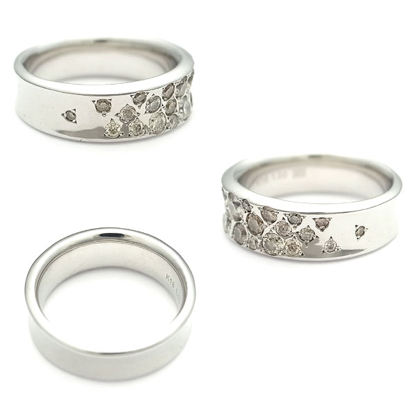 【楽天市場】【緑屋質屋】柏圭(カシケイ) メランジェ ブラウンダイヤリング 1.00ct K18WG【中古】：質 緑屋