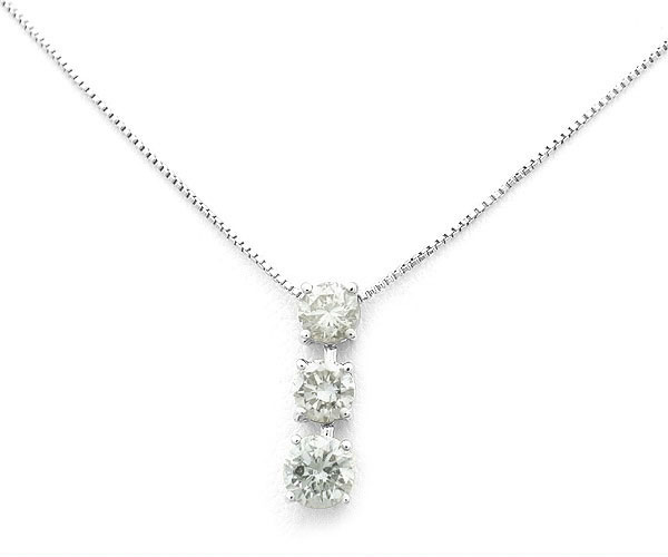 【緑屋質屋】特選ジュエリー　ダイヤモンドネックレス 1.00ct　Pt900/850【中古】