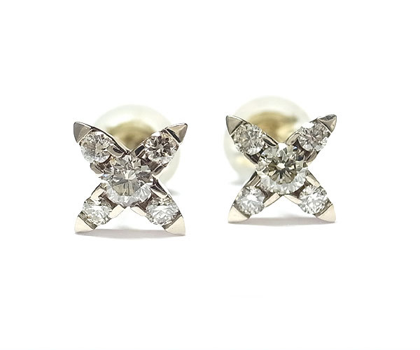 【楽天市場】【緑屋質屋】柏圭(カシケイ) ネイキッドセッティング ブラウンダイヤピアス 0.23ct K18BG【中古】：質 緑屋