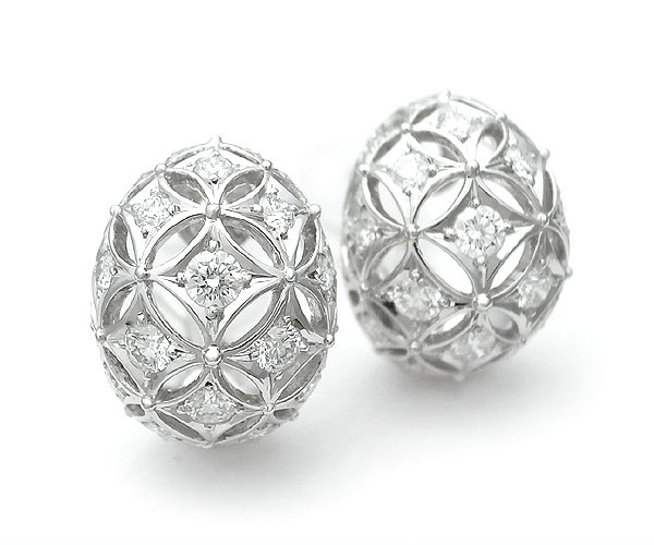 【緑屋質屋】ミキモト　ダイヤモンドイヤリング　0.86ct　0.86ct　K18WG【中古】｜質　緑屋