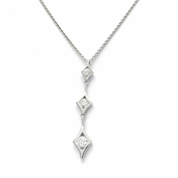 お値下げK18WG ダイヤネックレス　0.15カラット　デビアス　トリロジー o5.jpg