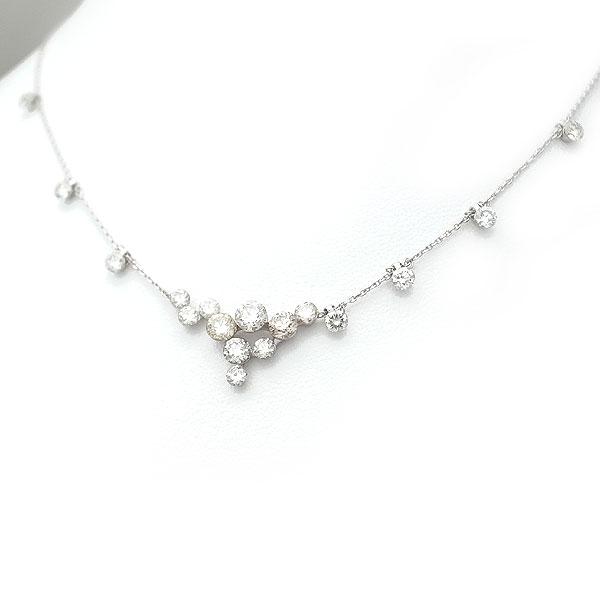 ネックレス ペンダント 緑屋質屋 田崎 タサキ Tasaki K18wg 中古 計2 ct ダイヤモンドネックレス 卸売