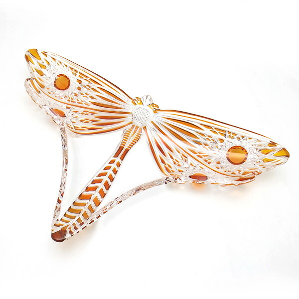【緑屋一六銀行】バカラ(Baccarat) 蜻蛉(カゲロウ) リベリュル皿(Ravier Libellule) 押さえる寄せあわせ【中古】