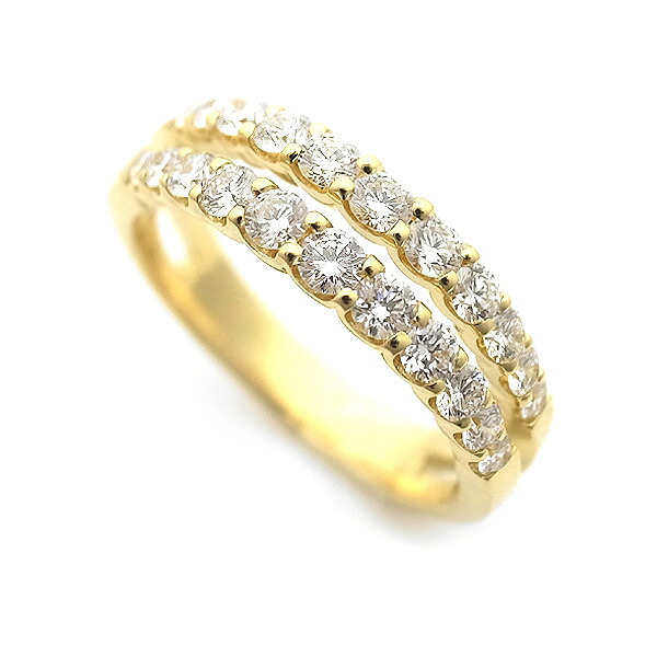 【緑屋質屋】特選ジュエリー ダイヤモンド リング 0.70ct K18YG【中古】