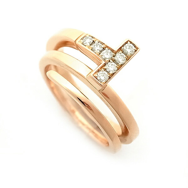 楽天市場】[返品OK] ティファニー Tスクエアラップリング 7号 K18PG