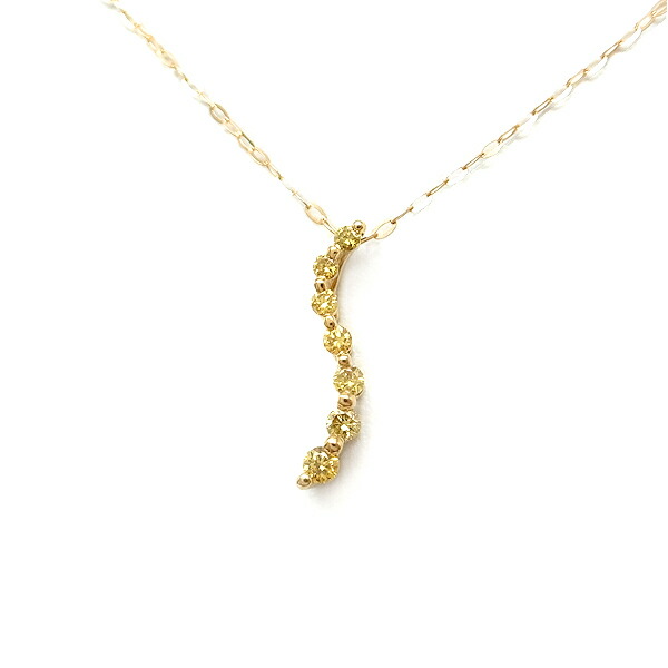【緑屋質屋】GSTV イエローダイヤ ネックレス 0.15ct K18YG【中古】|質 緑屋
