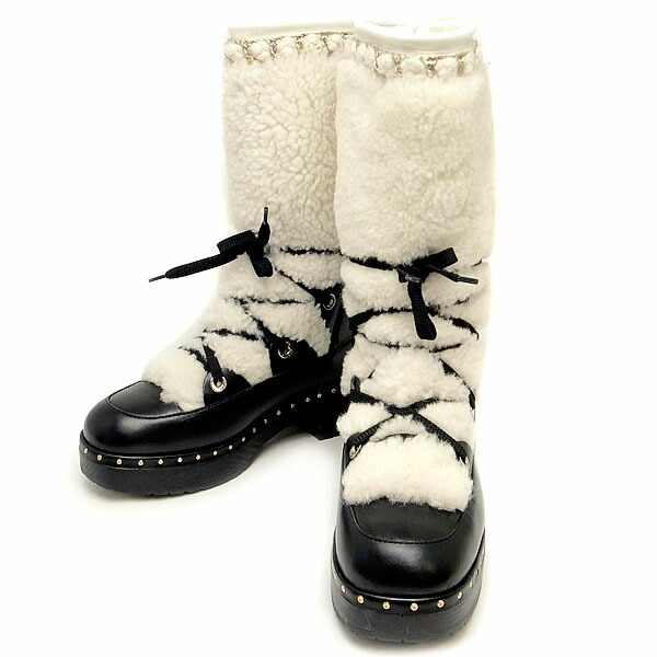 Chanel シャネル ココマーク ジップ ダウン ムートンブーツ 楽天市場】シャネル Chanel 20AW ココネージュ ムートンブーツ G36265