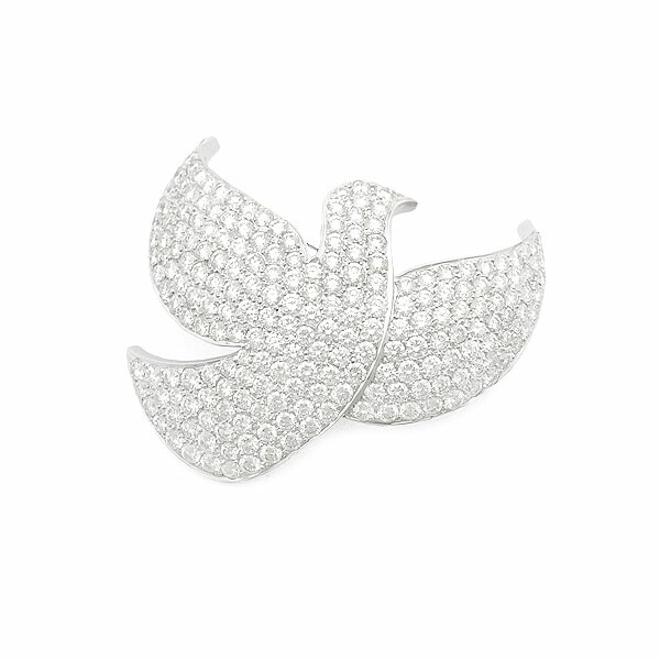 楽天市場】【緑屋質屋】カルティエ ダブ(鳩) モチーフ パヴェダイヤ