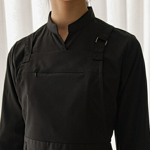 長袖シャツBlackー☆notchneckwrinkle-freestretchshirts#AS1925black☆ユニフォームデザイナー専門ブランドa.mont☆飲食店・ホテル・サービスユニフォーム(制服)接客・厨房・コックコート・エプロンなどの専門店です♪☆a-montシャツ