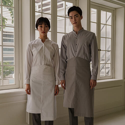 長袖シャツGRAYー☆notchneckwrinkle-freestretchshirts#AS1925GRAY☆ユニフォームデザイナー専門ブランドa.mont☆飲食店・ホテル・サービスユニフォーム(制服)接客・厨房・コックコート・エプロンなどの専門店です♪☆a-montシャツ