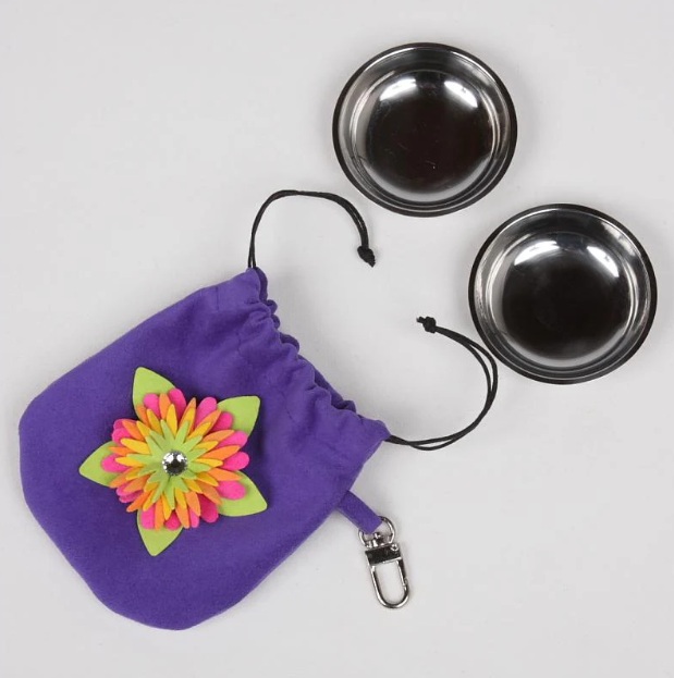 ★Susan Lanci★スーザンランシー Island Flowers Travel Pouch with Bowls愛玩動物用周遊合切袋