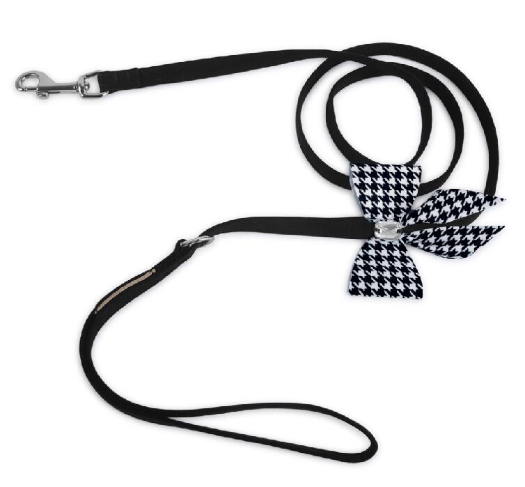 ★Susan Lanci★スーザンランシーHoundstooth Tail Bow Leashウルトラスエードクロス先んじる
