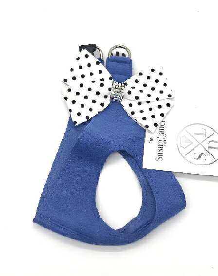 ★Susan Lanci/スーザンランシー★Polka Dot Nouveau Bow with Aurora Borealis Giltmore Harness_Periwinkle スワロフスキー付ハーネス