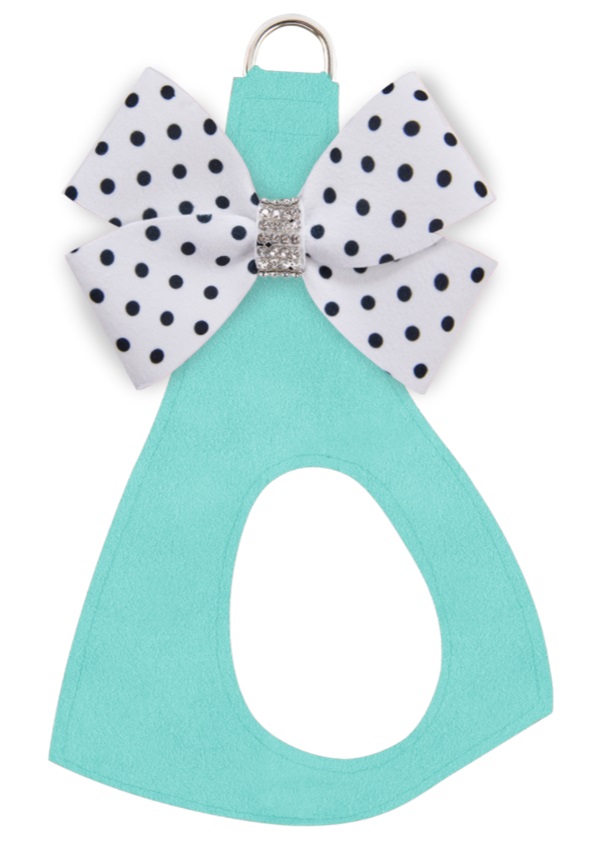 ★Susan Lanci/スーザンランシー★Polka Dot Nouveau Bow with Giltmore Harness_Tiffi Blueスワロフスキー付ハーネス｜Mif and Chelly