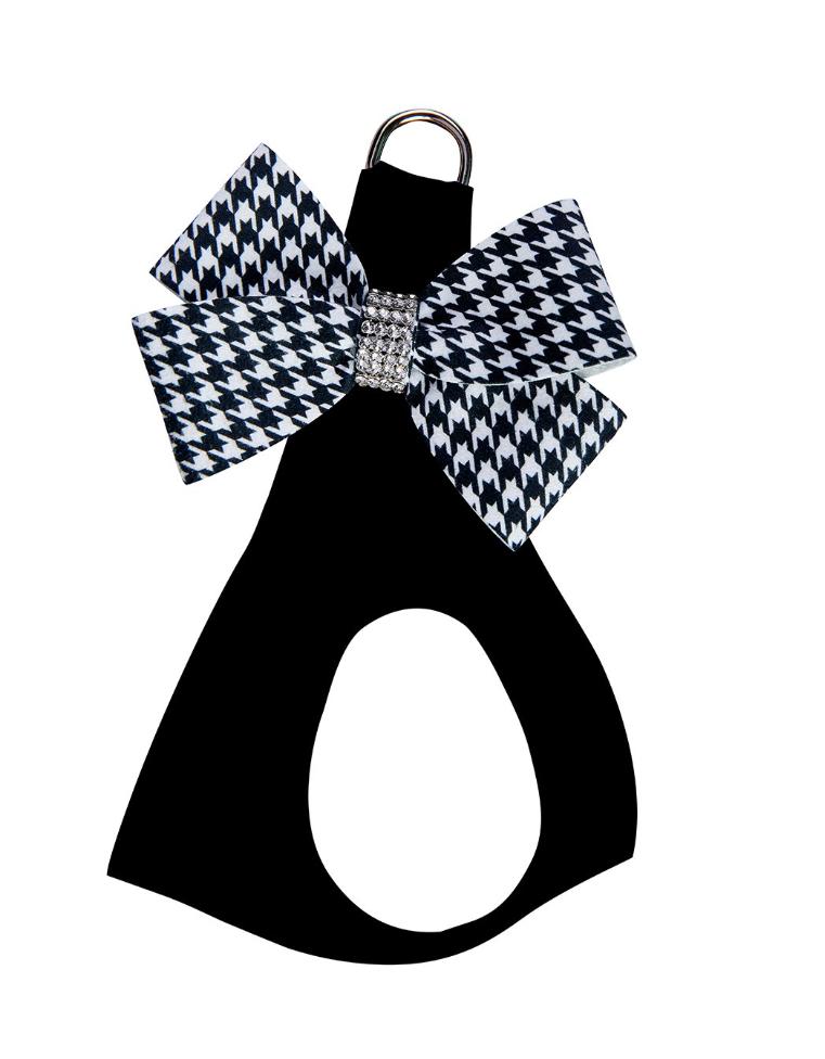 ★Susan Lanci/スーザンランシー★Black \u0026 White Houndstooth Nouveau Bow スワロフスキー付馬具