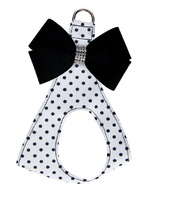 ★Susan Lanci/スーザンランシー★Black & White Polka Dot Harness with Black Nouveau Bow スワロフスキー付ハーネス