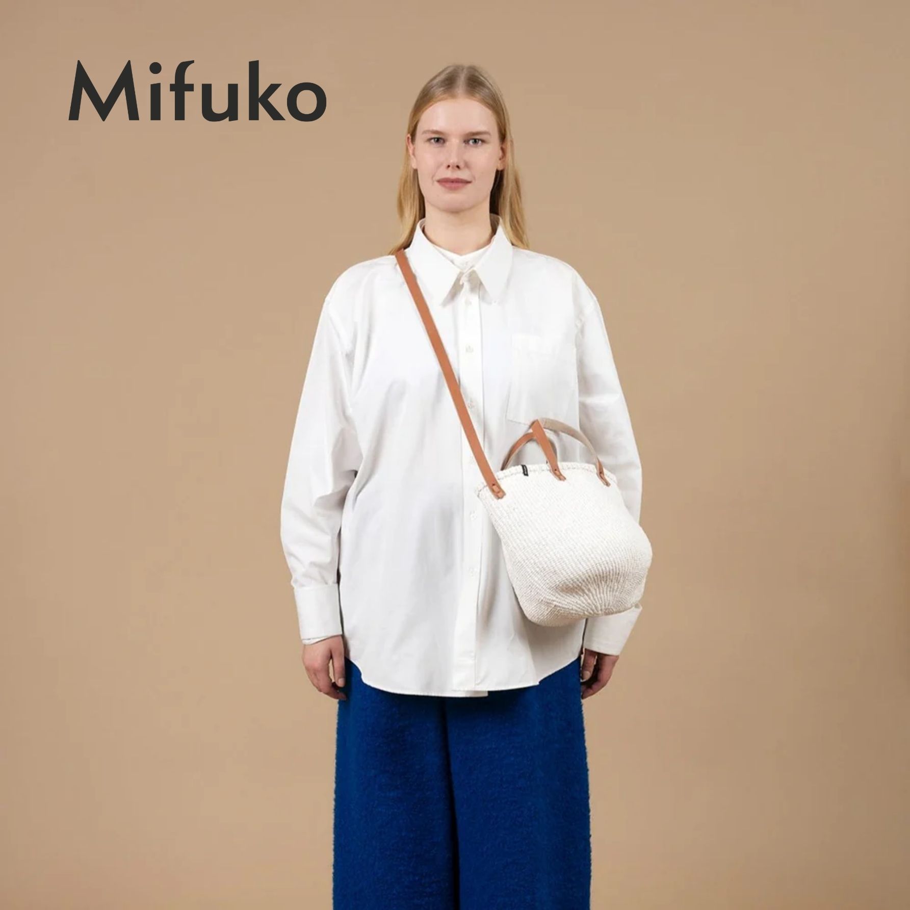 【公式】 バッグ かごバッグ 2WAY ショルダーバッグ ホワイト S 北欧 送料無料 mifuko ミフコ Kiondo ブランド 手作り レディース ショルダー おしゃれ 肩掛け 北欧 ショルダー 大人 ギフト プレゼント 仕事用 夏用 ショッピング フィンランド｜MifukoJapan