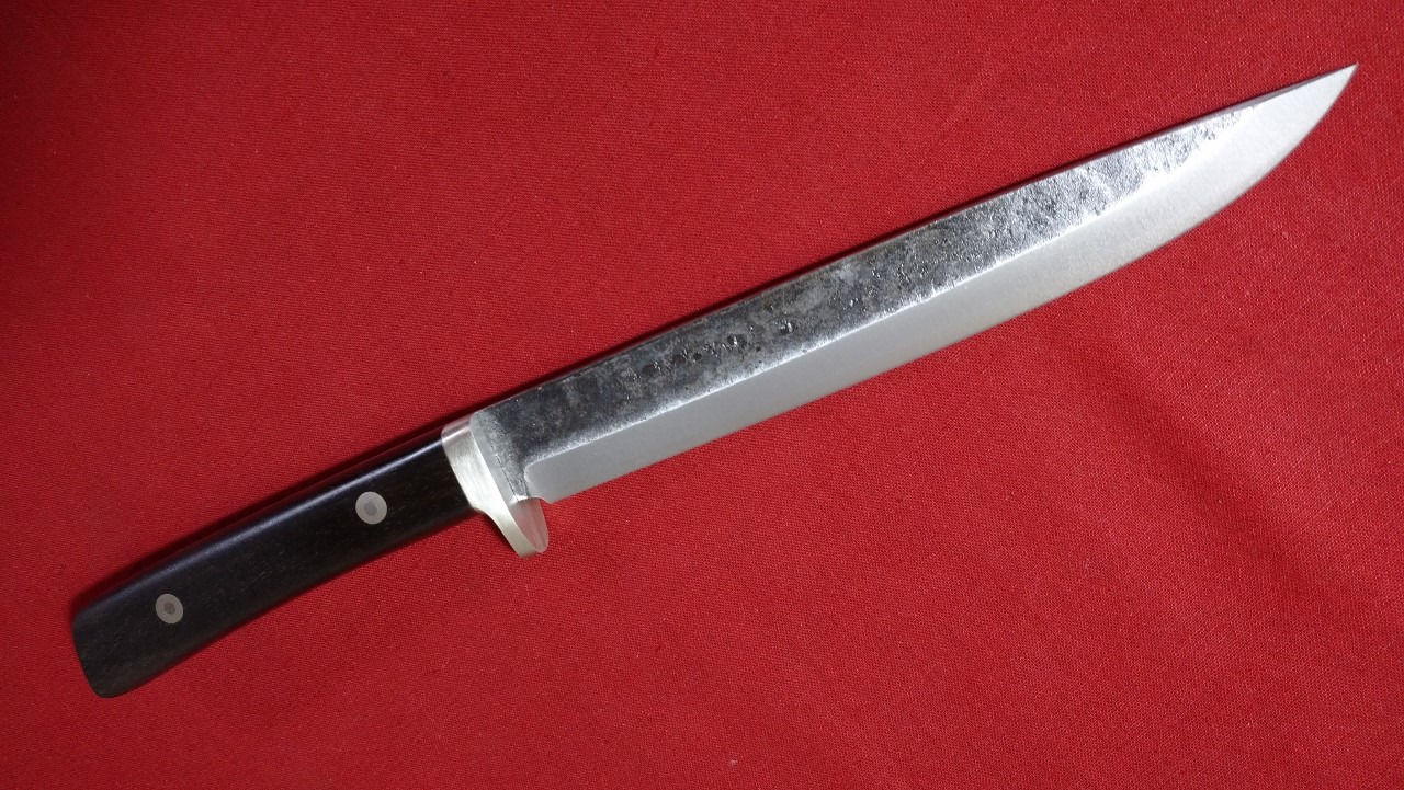 手打ち 青紙スーパー 剣鉈 90mm 両刃 鍛造 手打ちナイフ 実用