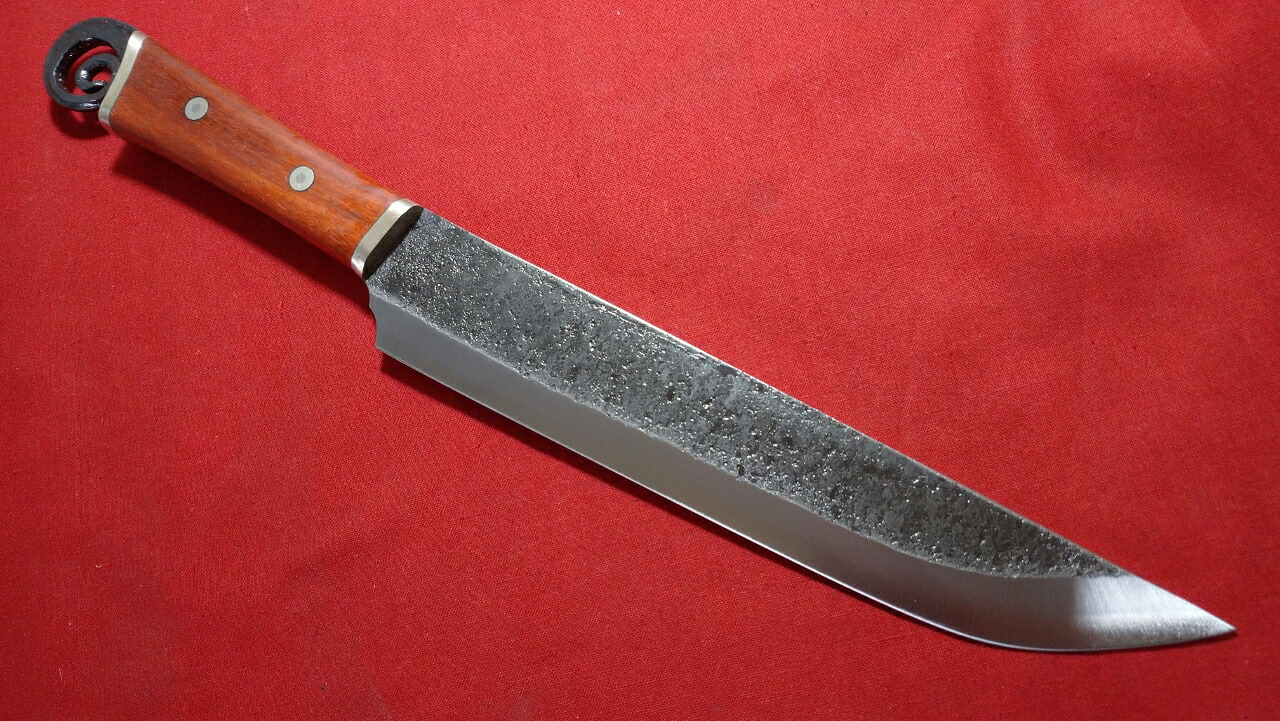 【楽天市場】蕨手刀 240mm 限定品 青紙2号 両刃 わらびて剣鉈 鍛造 手打ちナイフ 実用ナイフ 狩猟刀・アウトドア・鍛造ナイフ:ミフネ ...