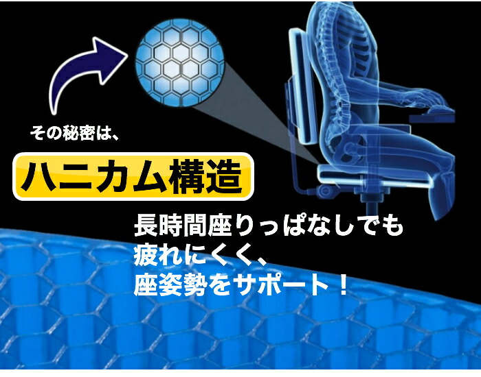 送料無料 ジェルクッション 体圧分散 ラージサイズ サポート Dx 低反発 ゲルクッション クッション 4点セット デスクワーク 骨盤矯正 ドライブ 座布団 腰痛対策 オフィス 釣り ハニカム構造 無重力 カバー付き 卵が割れない 衝撃吸収 ブルークッション 体圧分散 通気