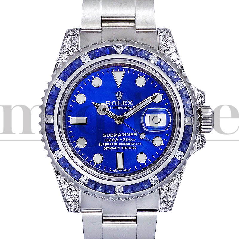 ROLEX ロレックス サブマリーナデイト 116610LN アフターサファイア＆ダイヤモンドセッティング 116659SABR仕様 カスタム メンズ 腕時計【美品中古】