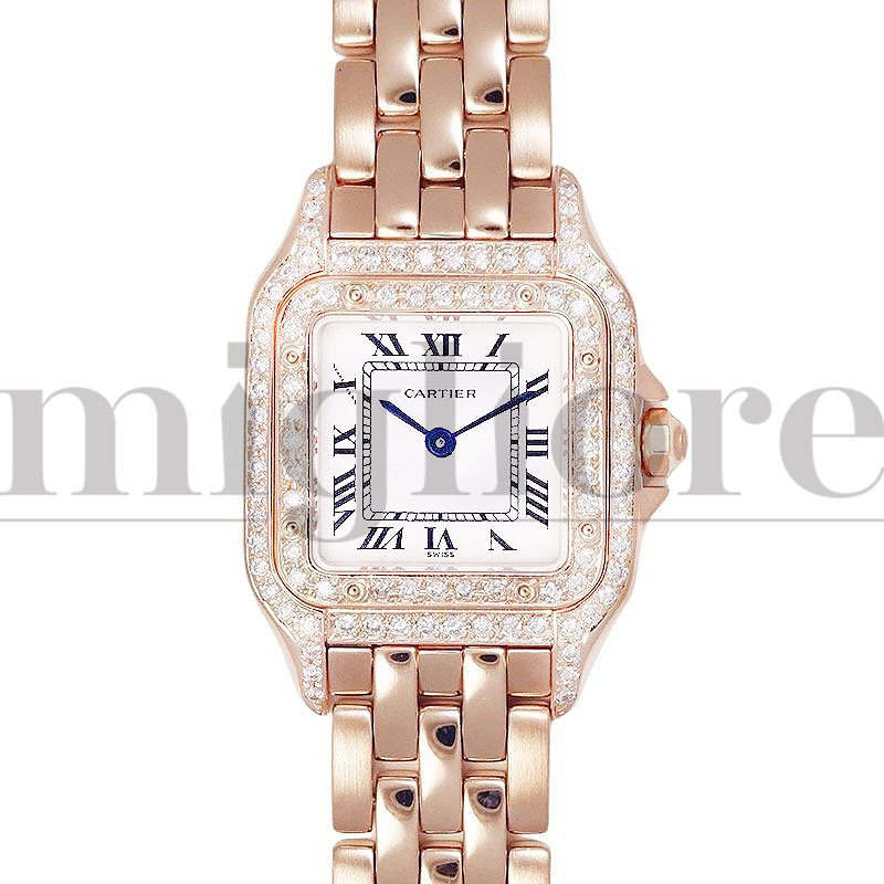 Cartier カルティエ パンテールSM W25033P5/1320 PGコーティング アフターダイヤ クォーツ レディース 腕時計【美品中古】