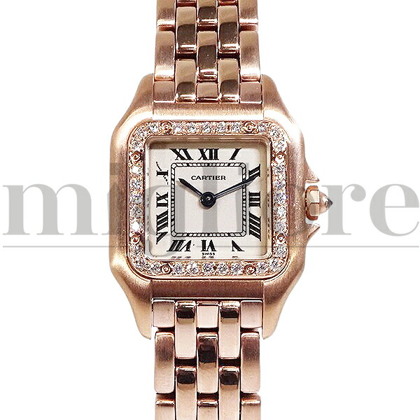 Cartier カルティエ パンテールSM W25033P5/1320 PGコーティング アフターダイヤ クォーツ レディース 腕時計【美品中古】