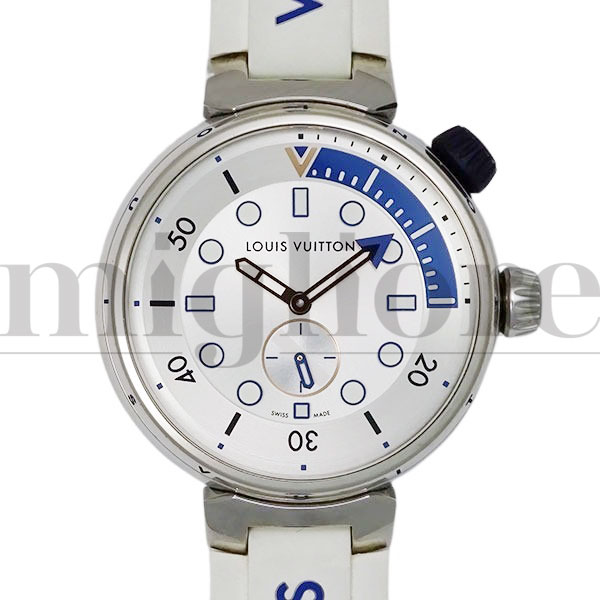 LOUIS VUITTON ルイヴィトン タンブール ストリートダイバー ホワイト QA124 クォーツ 腕時計【中古】｜migliore