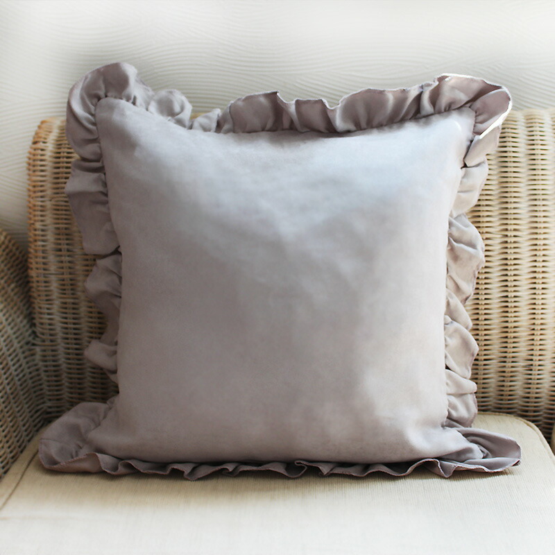 楽天市場】送料無料【3枚セット】フリル クッションカバー スモーキー