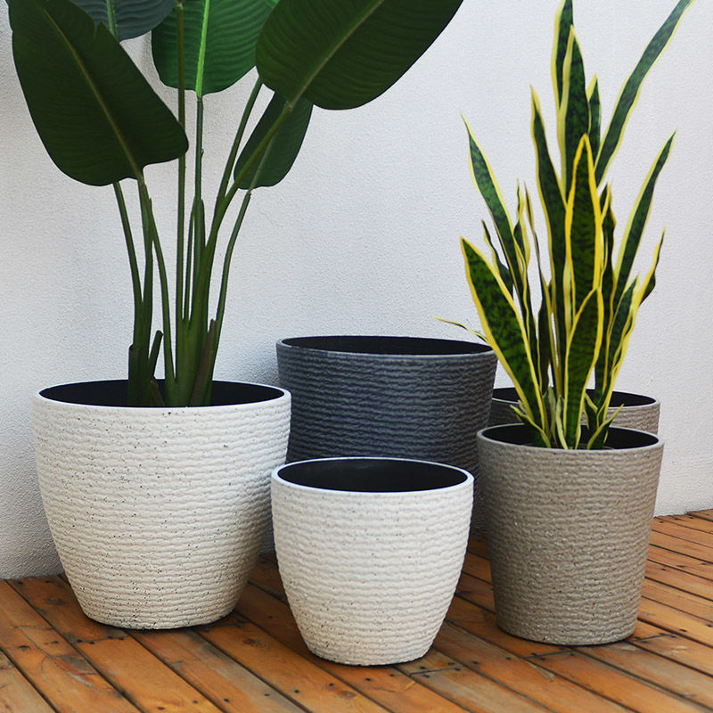 楽天市場】プランター 中型 おしゃれ 受け皿付き 植木鉢 深型 軽量