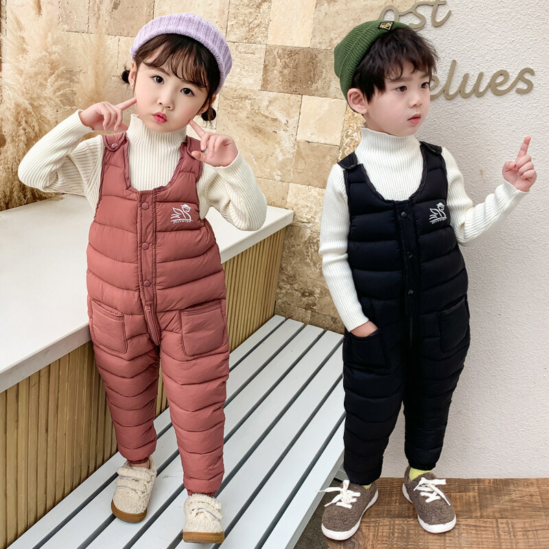 Amazon | [FDGFJ] 雪遊び ダウンパンツ キッズ サロペット 子供