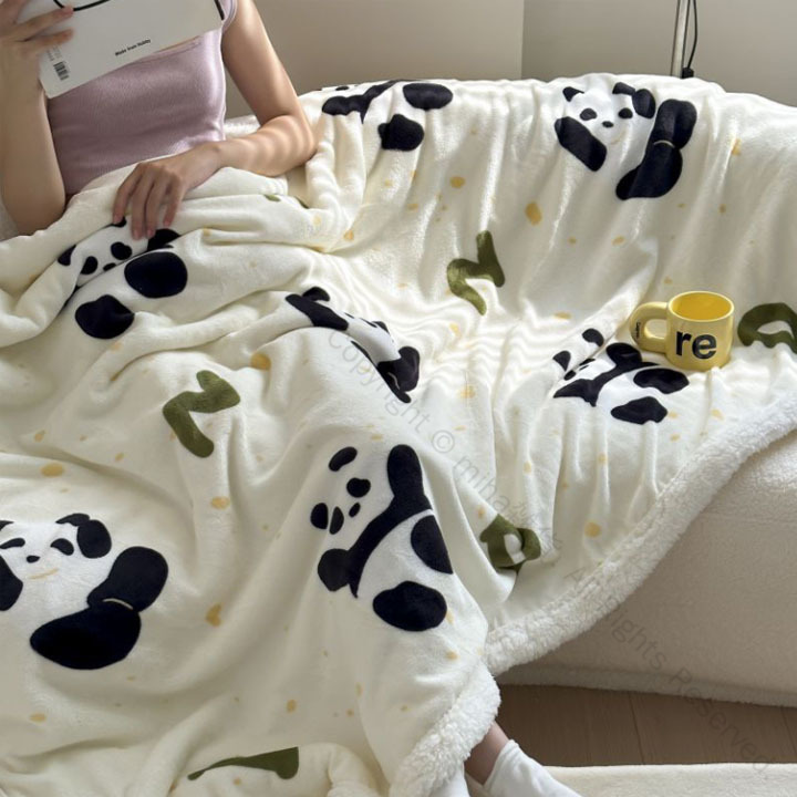 楽天市場】3WAY2重 フランネル パンダひざ掛け 【FB0175】【送料無料