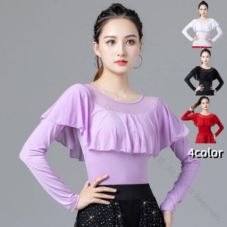 社交ダンスドレス トップス レオタード 新品 フリル袖 楽天市場】【 最大1000円OFFクーポン配布中 】 社交ダンス 社交ダンス