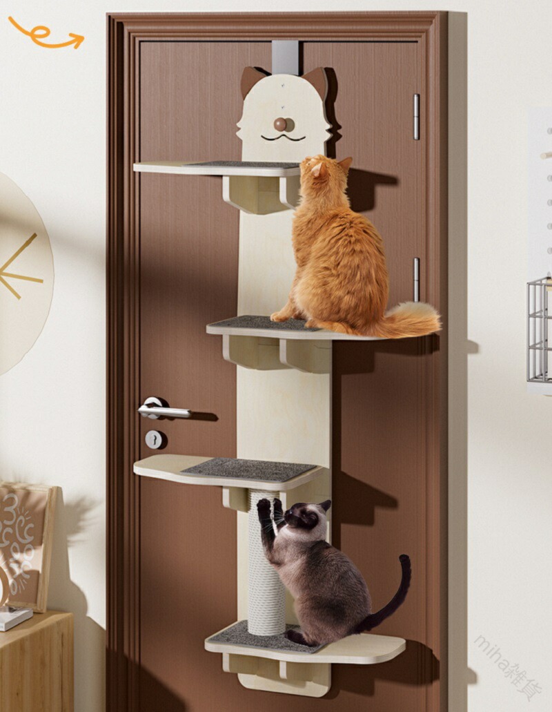 シニア猫の健康維持 省スペースキャットタワー ドアに取り付ける運動器具 室内遊び場 マルチステージ設計 軽やかなジャンプ体験 猫の好奇心を刺激 長く愛用できる耐久性
