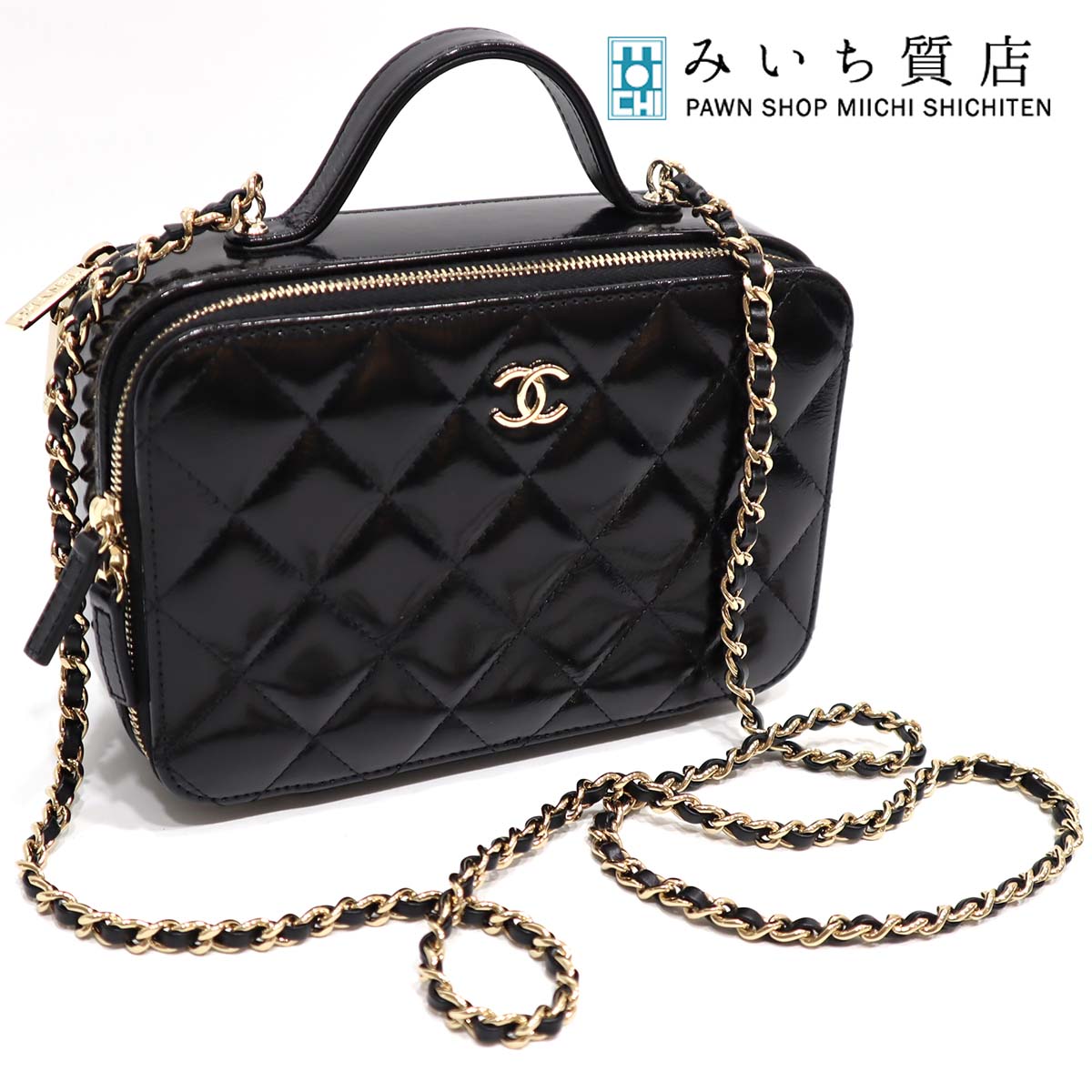 ラムスキン！ CHANEL CC_ハンドル バニティケース 未使用 シャネル CHANEL バニティ ヴァニティー ケース AP2917