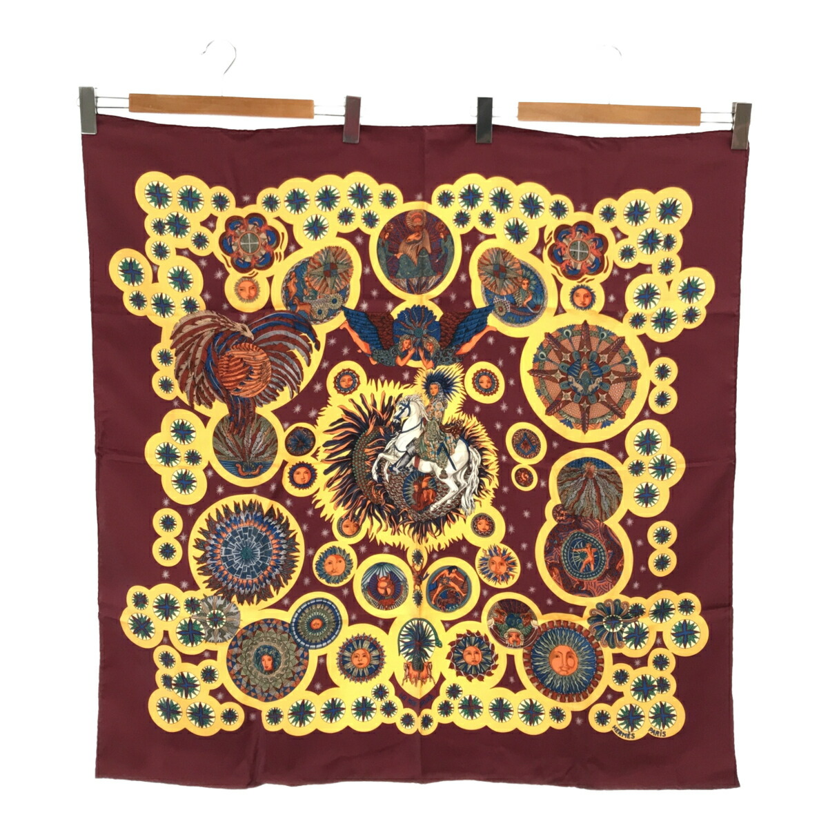 HERMÈS スカーフ カレ90 LE ROY SOLEIL 太陽王 HERMES エルメス カレ90 太陽王 LE ROY SOLEIL スカーフ シルク