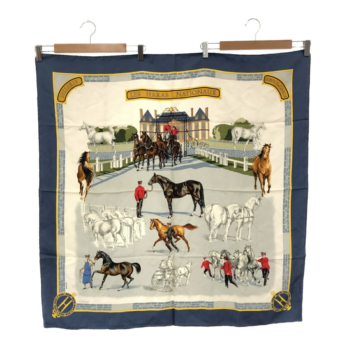 エルメス　カレ90 　La vie a Cheval　馬上の生活 エルメス カレ90 LA VIE a CHEVAL 馬上の生活 シルク