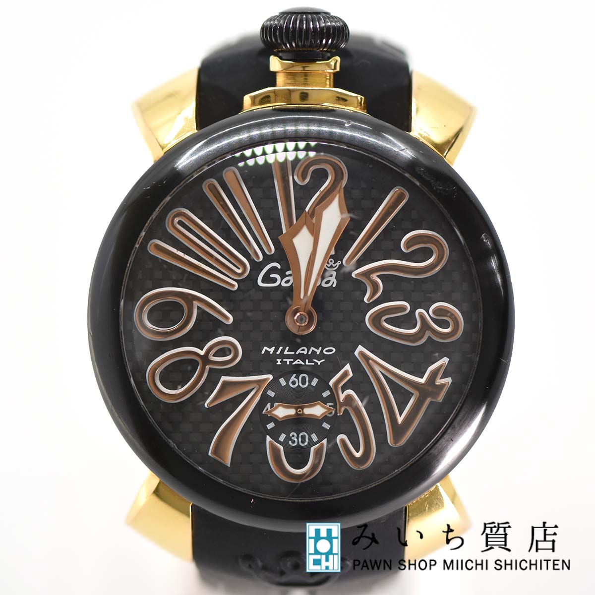 GaGa MILANO✨ガガミラノ　マヌアーレ　42mm ブラック　黒 楽天市場】【中古】ガガミラノ マヌアーレ48mm 腕時計 手巻き